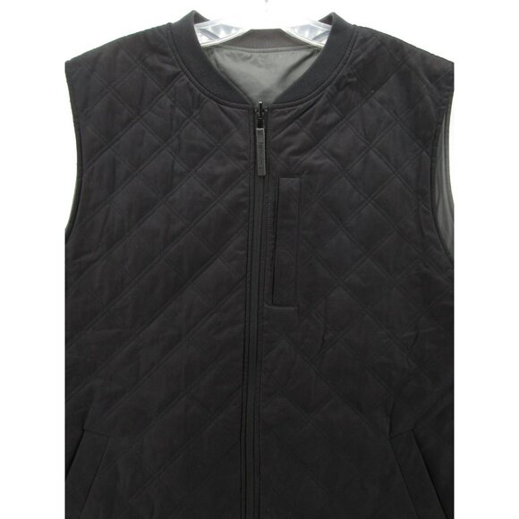BYLT Vest Large Gray Hi-Lo Reversible Quilted Bomber Jacket Full Zip - Picture 2 of 14